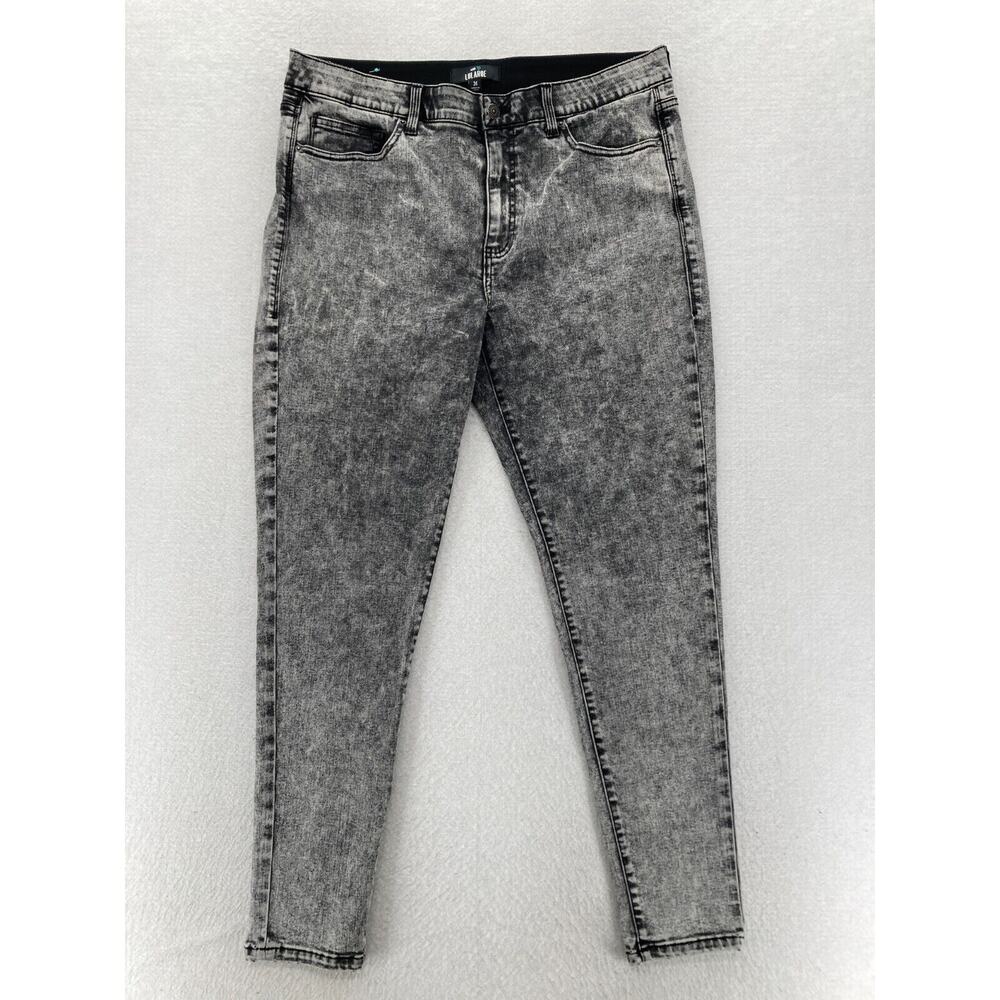 LuLaRoe With Love Jeans Women's 34 Skinny Ankle Gray Acid Wash Stretch Denim‎